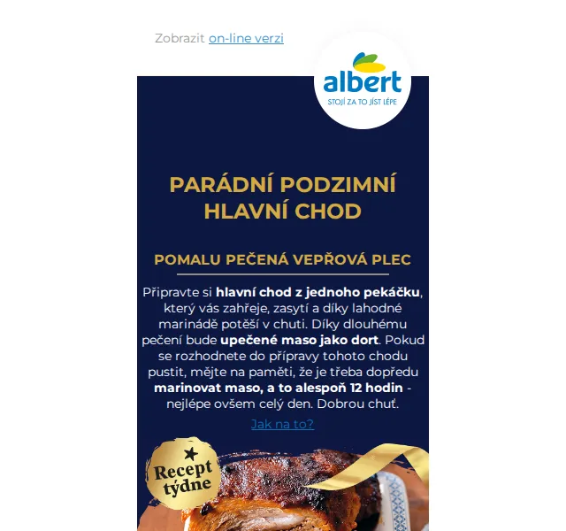 Albert: Vepřová plec s 54% slevou – listopad 2026 | Nuslet.cz