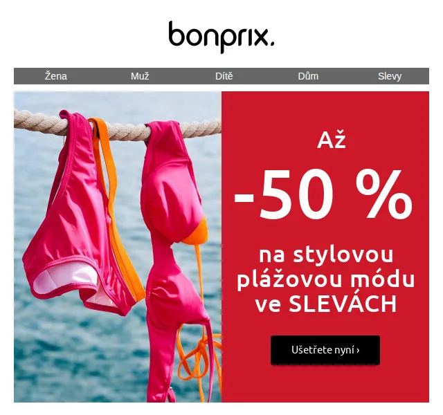 Bonprix: Sleva až 50 % na plážovou módu a back-to-school kolekci - červen 2026 | Nuslet.cz