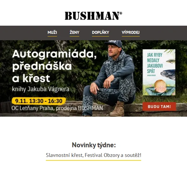 BUSHMAN: Podzimní novinky – akční měsíc listopad 2026 | Nuslet.cz