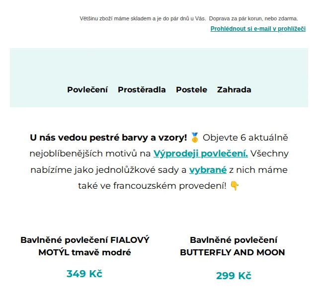 Výprodej povlečení: Bavlněné sady od 249 Kč – červen 2026 | Nuslet.cz