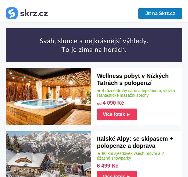 Vánoce na Skrz: zimní pobyty od 1 990 Kč – červen 2026 | Nuslet.cz