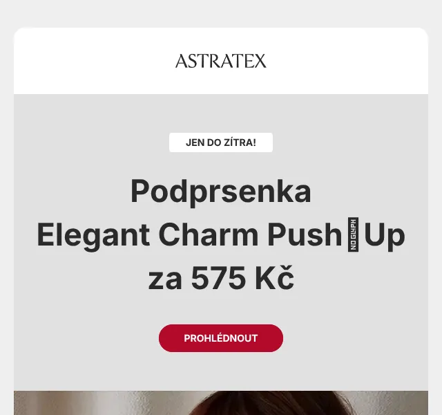 Astratex.cz: Podprsenka Elegant Charm 575 Kč + 20 % sleva — srpen 2026
