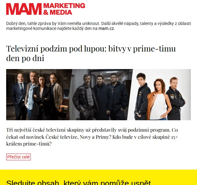 Marketing & Media: Televizní podzim v prime-timu – červen 2026 | Nuslet.cz