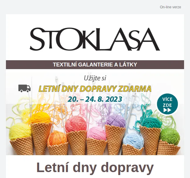 Stoklasa: doprava zdarma – červen 2026 | Nuslet.cz