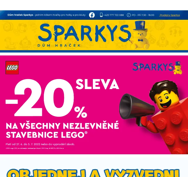 Sparkys: LEGO sleva 20 % – červen 2026 | Nuslet.cz