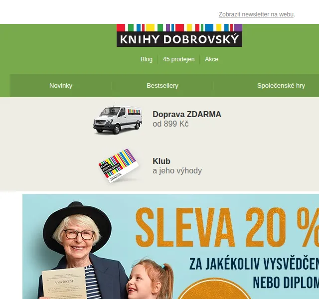 KnihyDobrovsky.cz: 20% sleva na vysvědčení – leden 2025 | Nuslet.cz