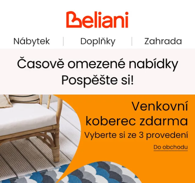 Beliani.cz: Týdenní slevy na nábytek – srpen 2026