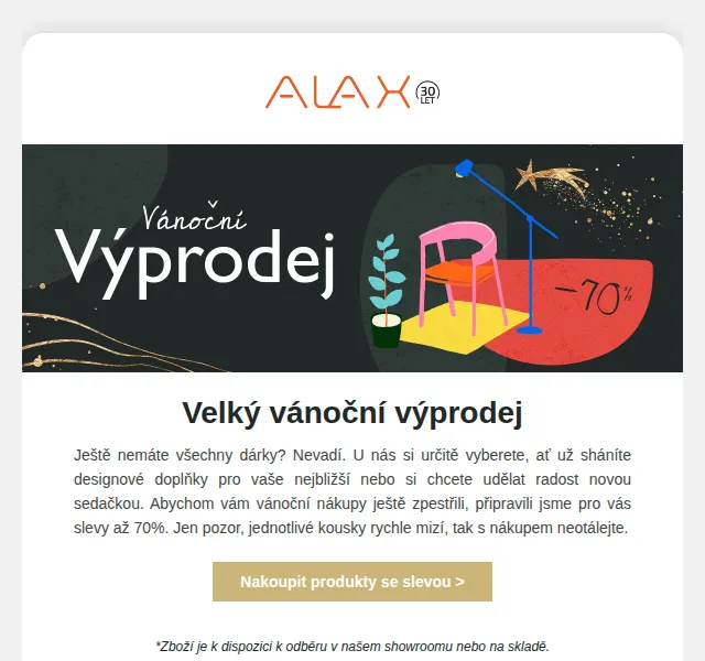 ALAX nábytek: Vánoční výprodej se slevou až 70 % – červenec 2026 | Nuslet.cz