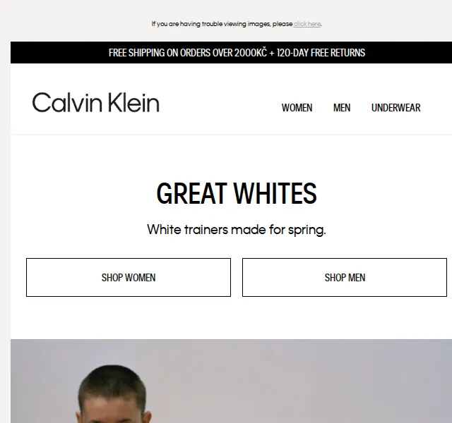 Calvin Klein: Bílá teniska do jara – červen 2026 | Nuslet.cz