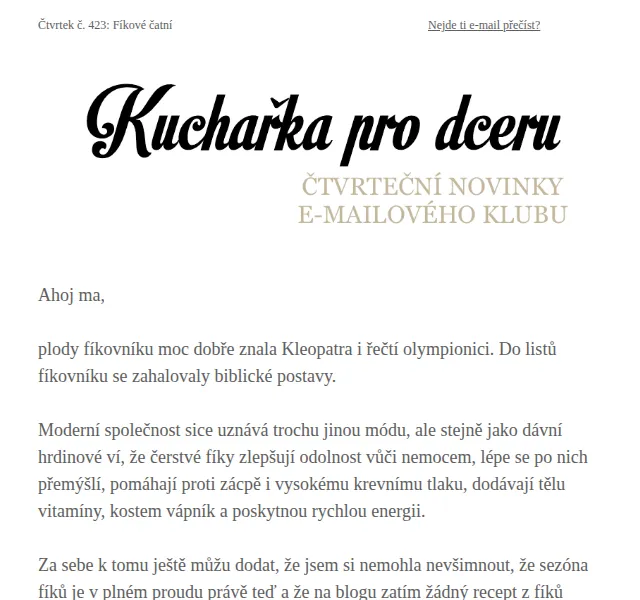 Florentýna - Kuchařka pro dceru: Fíkové čatní – červen 2026 | Nuslet.cz