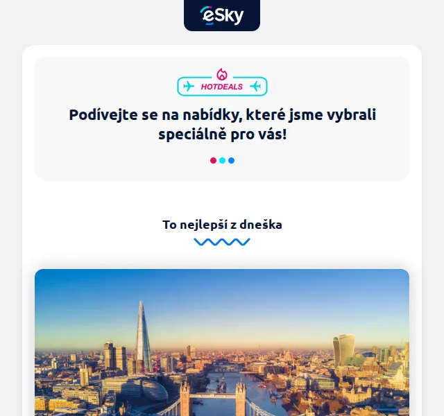 eSky: Letenky do Londýna od 730 Kč, Řím 856 Kč – červen 2026 | Nuslet.cz