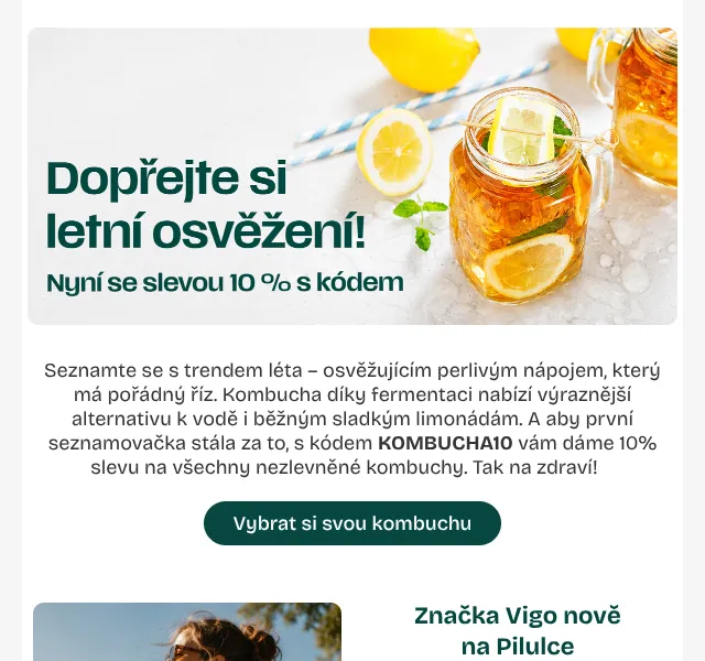 Pilulka.cz: Kombucha 10 % levněji – srpen 2026 | Nuslet.cz