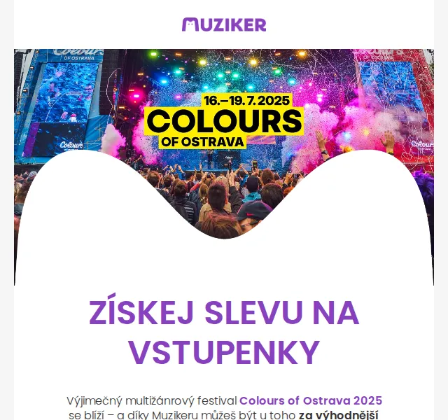 Muziker: Sleva 600 Kč na Colours of Ostrava – červen 2025 | Nuslet.cz