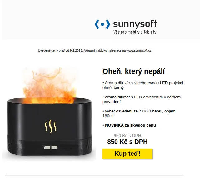 Sunnysoft: Aroma difuzér, kamery, Xiaomi – červen 2026 | Nuslet.cz