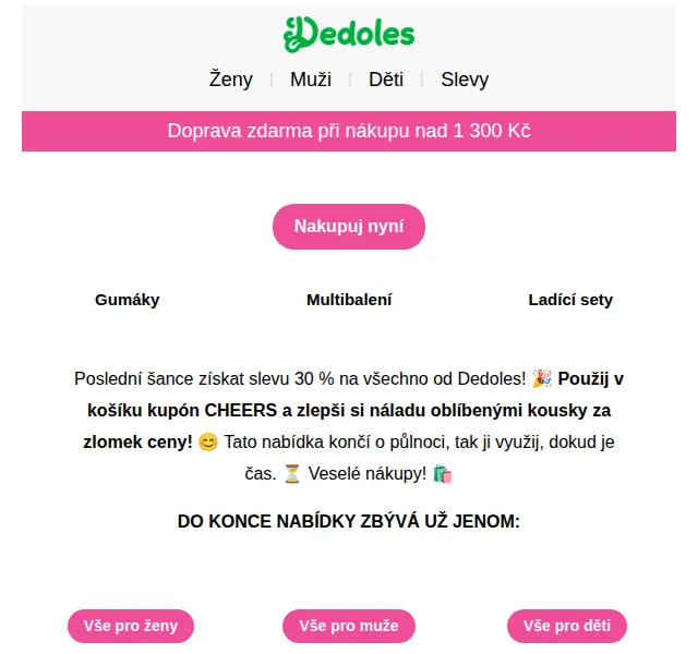 Dedoles: 30% SLEVA NA VŠE – Červen 2026 | Nuslet.cz