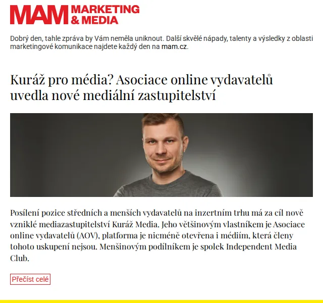 Marketing & Media: Nové mediální zastupitelství Kuráž – červenec 2026 | Nuslet.cz