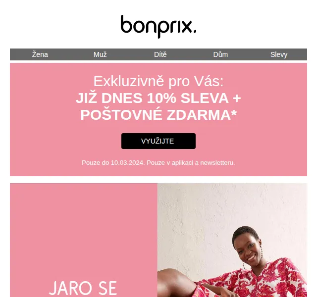 bonprix: 10% sleva + poštovné zdarma – březen 2026 | Nuslet.cz