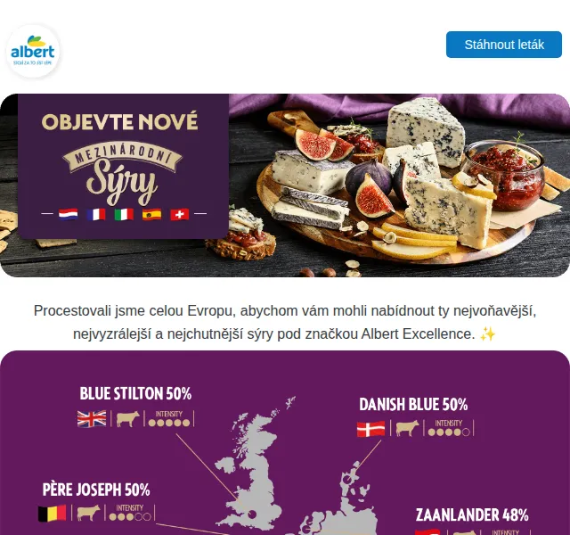 Albert: Mezinárodní sýry Albert Excellent – prosinec 2024 | Nuslet.cz