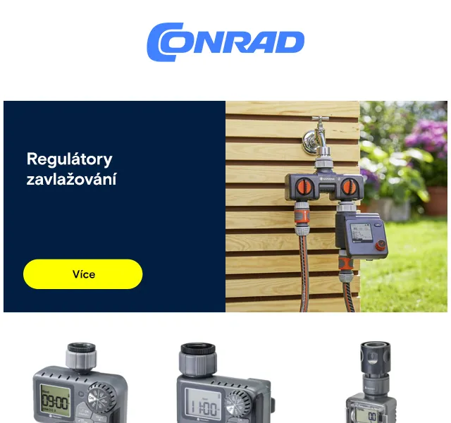 Conrad Electronic: Zavlažování, sekačky a nářadí za skvělé ceny – červenec 2026 | Nuslet.cz