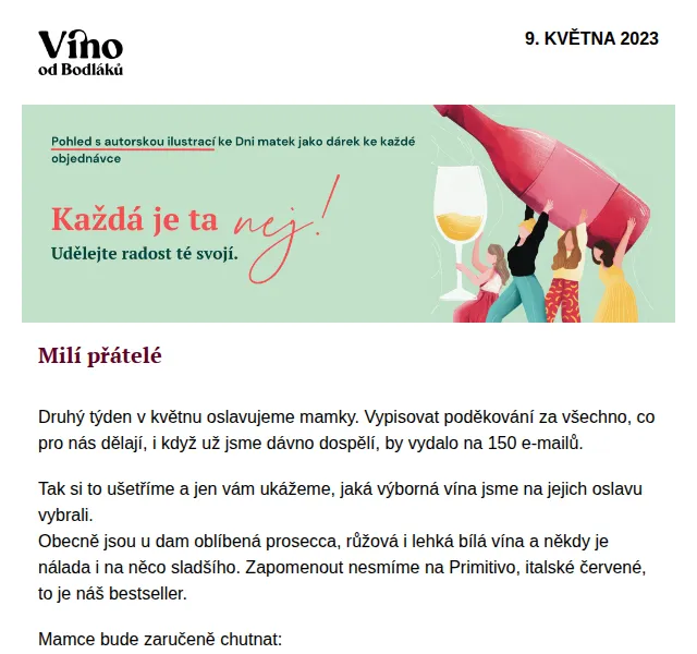 Jitka za Víno od Bodláků: Víno ke Dni matek – červen 2026 | Nuslet.cz