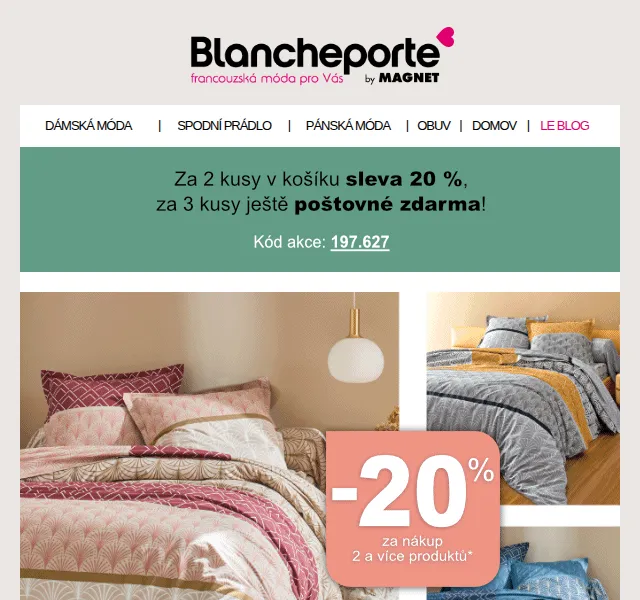 Blancheporte: -20 % na bytový textil – červen 2026 | Nuslet.cz