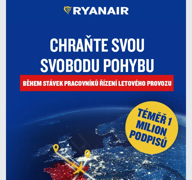 Ryanair: Podepište petici proti zpožděním – červen 2026 | Nuslet.cz