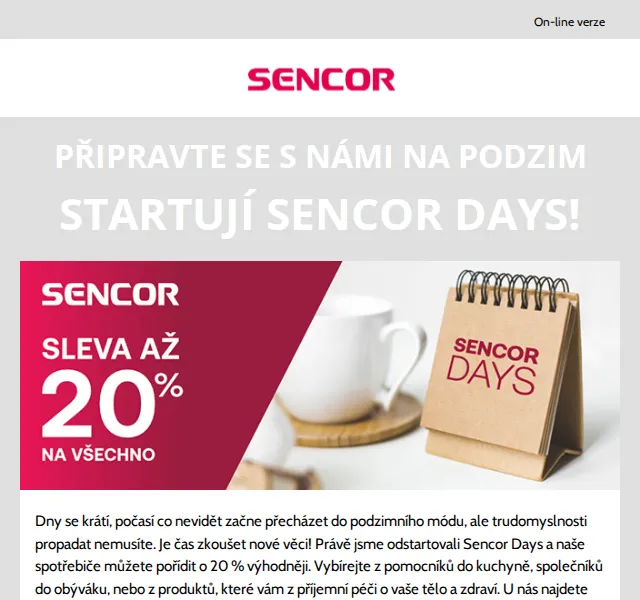 Sencor: Sencor Days sleva 20 % na spotřebiče – červenec 2026 | Nuslet.cz