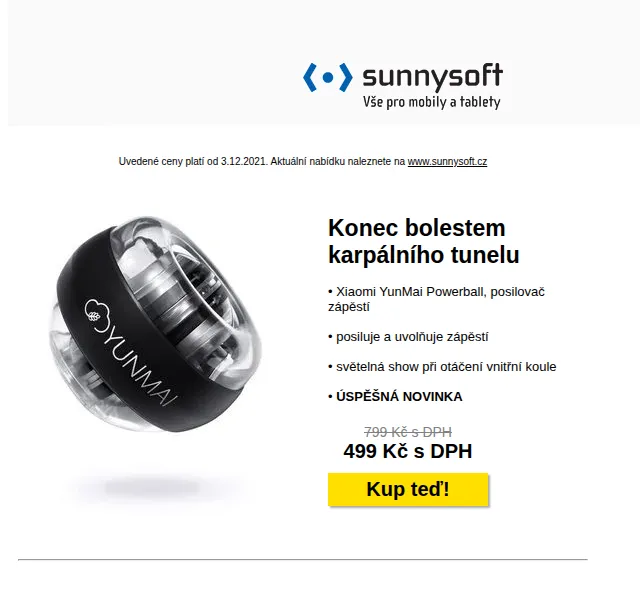 Sunnysoft: Xiaomi posilovač zápěstí za 499 Kč – červen 2026 | Nuslet.cz