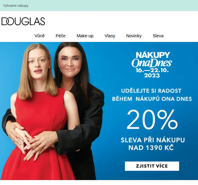 Douglas CZ: 20 % sleva při nákupu nad 1 390 Kč – červenec 2026 | Nuslet.cz