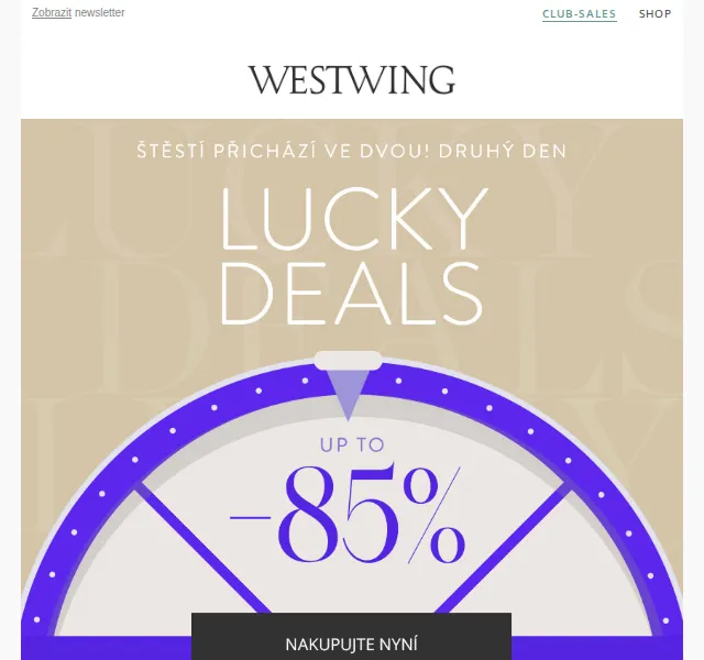 Westwing: Lucky Deals až do -85 % – červen 2026 | Nuslet.cz