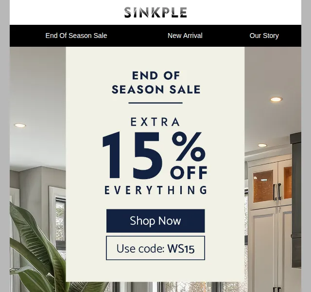 Sinkple.com: End of Season Sale 15% extra sleva – červen 2026 | Nuslet.cz