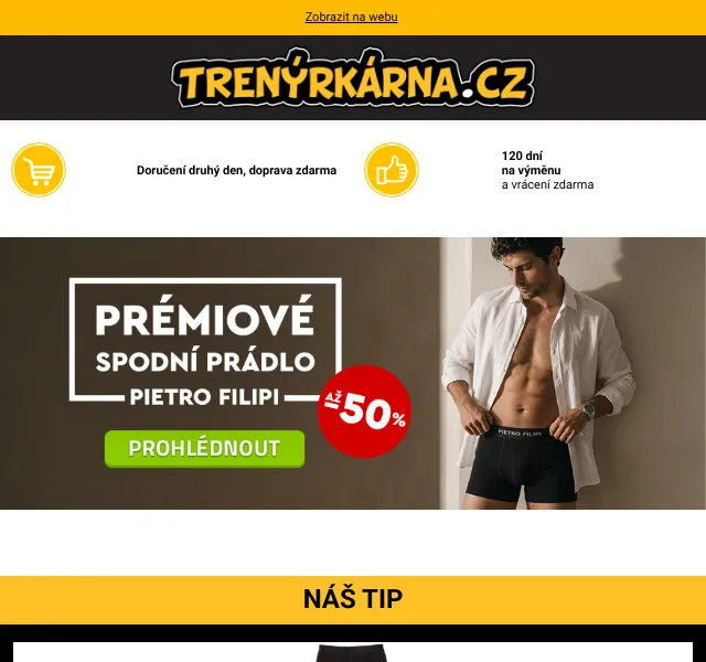 Trenýrkárna.cz: Spodní prádlo Pietro Filipi – sleva až 51 % – červen 2026