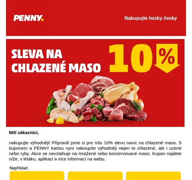 Penny: Sleva 10 % na chlazené maso – červenec 2026 | Nuslet.cz