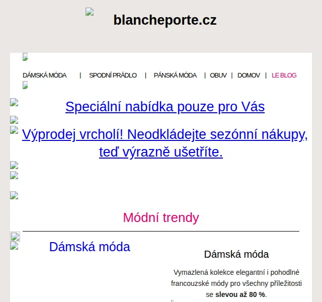 Blancheporte: Výprodej od 49 Kč – červen 2026 | Nuslet.cz