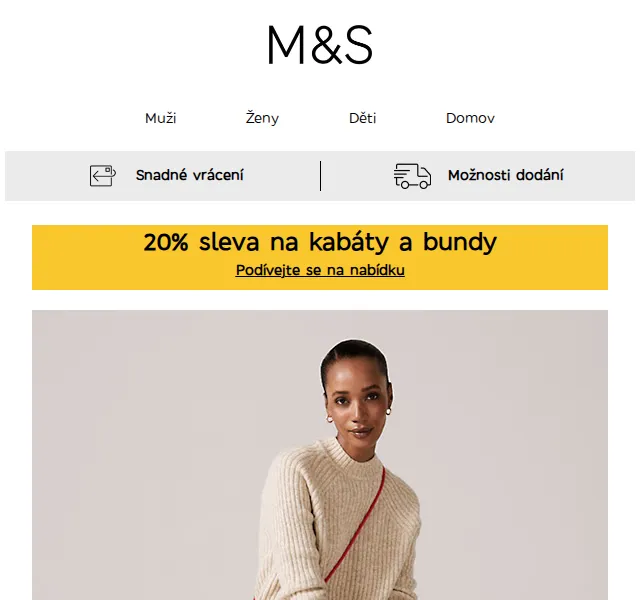 Marks and Spencer: 20% sleva na kabáty a bundy – červen 2026 | Nuslet.cz