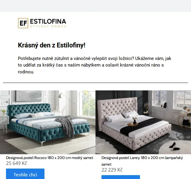 Estilofina-nabytek.cz: Designové postele od 12 959 Kč – červenec 2026 | Nuslet.cz