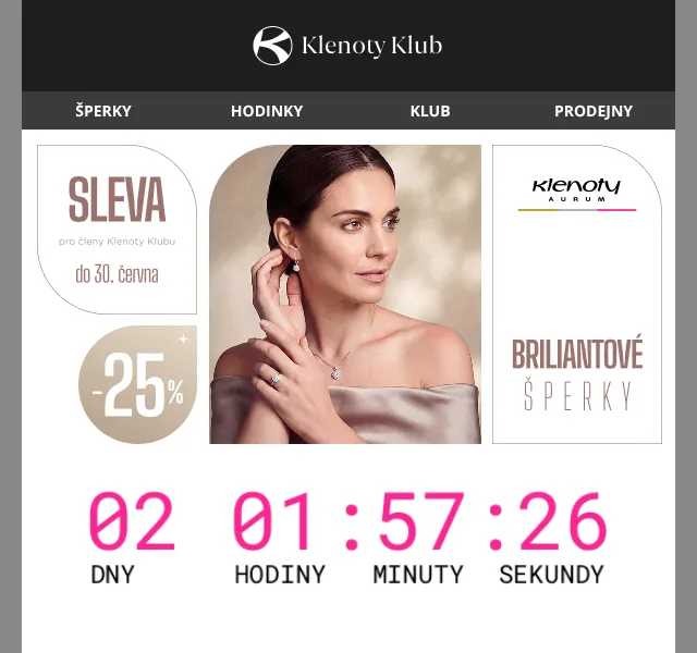 Klenoty Aurum: 25 % sleva na brilianty – červen 2026