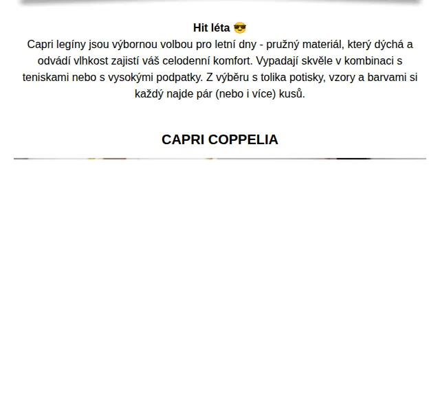 LELOSI: Capri legíny sleva 25% – červenec 2026 | Nuslet.cz
