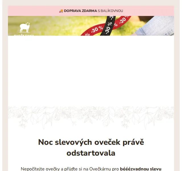 Ovečkárna: Noc slevových oveček – sleva 30 % na boty i lůžkoviny – červenec 2026 | Nuslet.cz