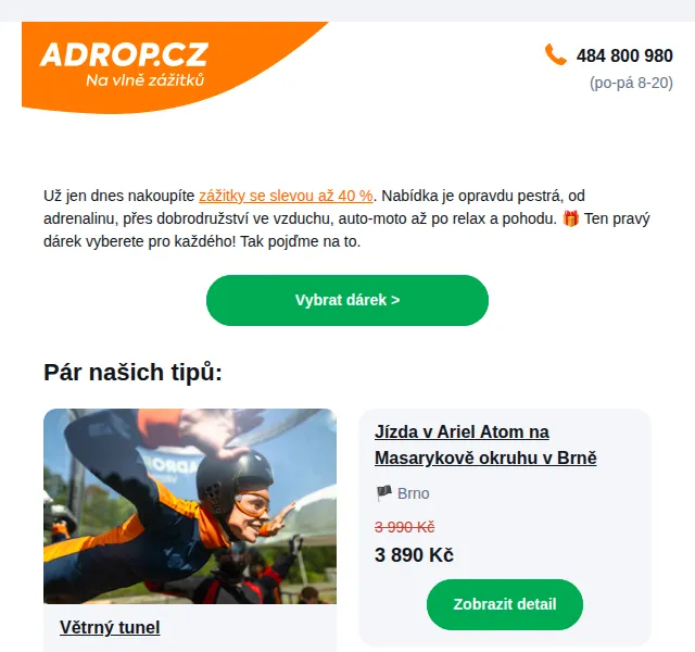 Adrop.cz: zážitky se slevou až 40 % – červen 2026 | Nuslet.cz