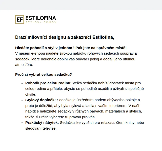Estilofina-nabytek.cz: Velké rohové sedačky za skvělé ceny – červen 2026 | Nuslet.cz