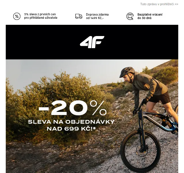 4Fstore: 20% sleva na sportovní oblečení – červen 2026 | Nuslet.cz