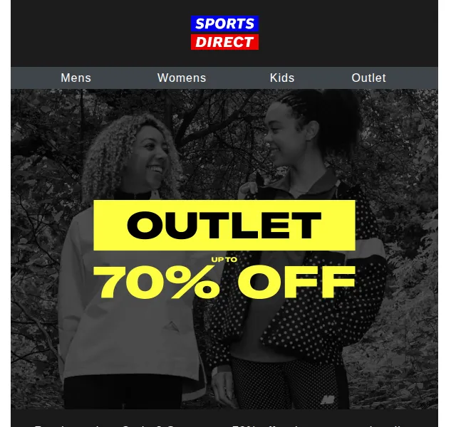 Sportsdirect.com: Sleva až 70 % na Outlet – červen 2026 | Nuslet.cz