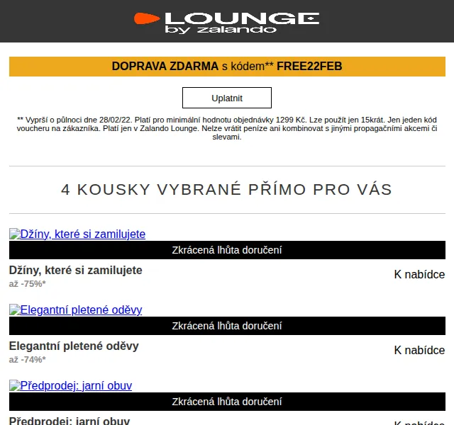 Lounge by Zalando: slevy až 75 % na Marc Jacobs, Benetton a PYUA – červen 2026 | Nuslet.cz