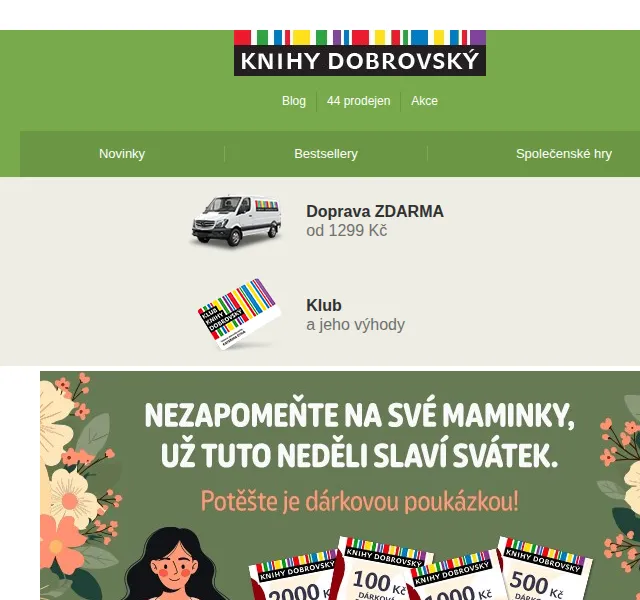Dárkové vouchery maminkám | Knihy Dobrovský