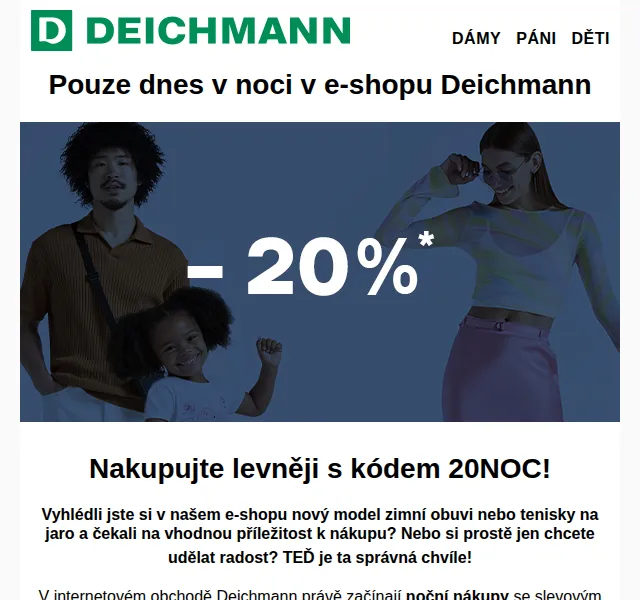 DEICHMANN: Noční nákupy – 20% sleva – červen 2026 | Nuslet.cz