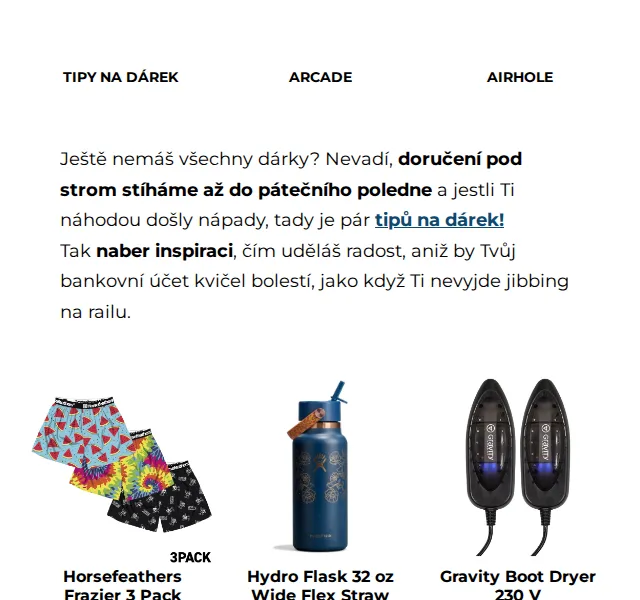 SNOWBOARD ZEZULA: Tipy na dárky Arcade a Airhole – červenec 2026 | Nuslet.cz