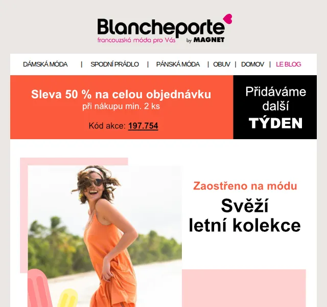 Blancheporte: Letní osvěžení se slevou -50 % – červenec 2026 | Nuslet.cz