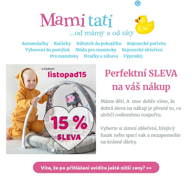 Mamitati.cz: 15% sleva na zimní oblečení a výbavičku – červen 2026 | Nuslet.cz