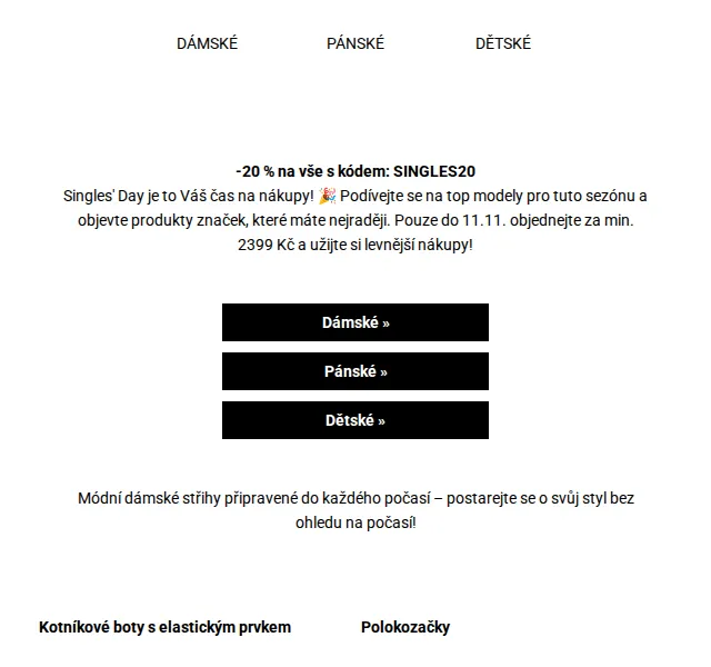 eobuv.cz: Sleva 20 % na vše – Singles' Day – červen 2026 | Nuslet.cz